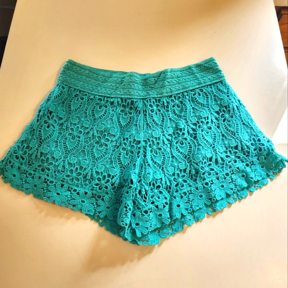 Women's Teal Breeze Over Frilly Shorts